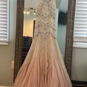 COPY - BHLDN for Anthropologie Blush Beaded Wedding Dress